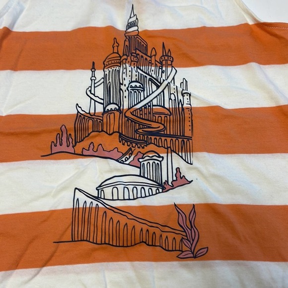 Roxy Disney Orange Striped Tank Size Large - Picture 2 of 7